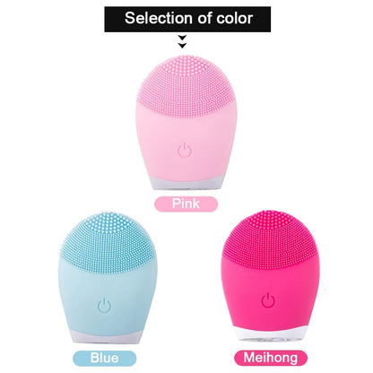 Electric Silicone Facial Cleansing Brush - Deep Pore Cleaning and Facial Massager