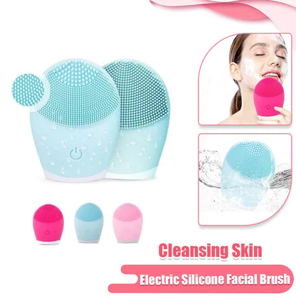 Electric Silicone Facial Cleansing Brush - Deep Pore Cleaning and Facial Massager